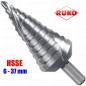 Preview: Ruko HSSE Co5 Stufenbohrer 6 - 37 mm spiralgenutet - 12 Stufen, CBN- u. Kreuzanschliff, Gr. 9