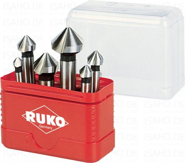 HSS Kegelsenker Entgratsenker Satz Ruko A102156 - DIN 335 Form C, 6-teilig, in Minibox
