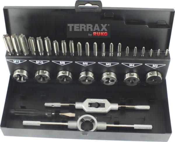 Ruko Terrax HSS Gewindewerkzeug Satz M3 bis M12 - in Kassette, 31-tlg., A245013