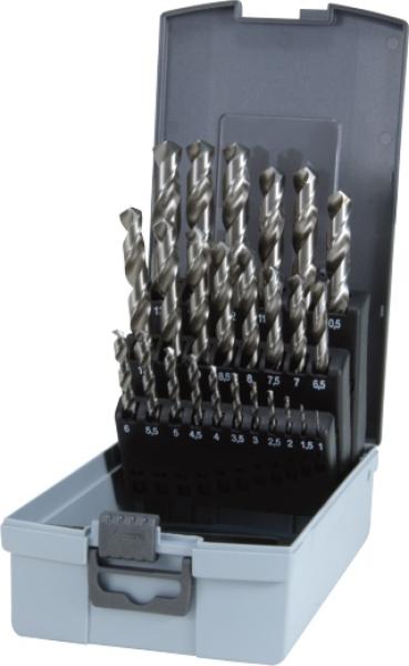 HSS-G Spiralbohrer Satz 24-teilig 1 - 10 mm + KB - DIN 338 Typ N, Rosebox, Ruko 214216RO