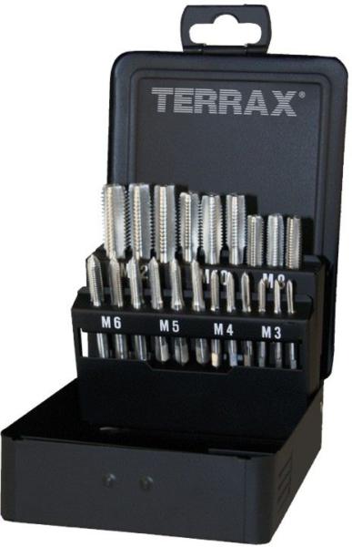 Terrax HSS Gewindebohrersatz M3 bis M12 - 21-teilig, in Kassette