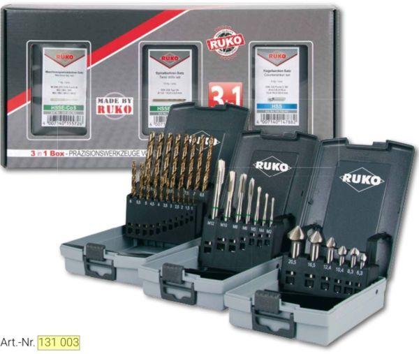 Profi 3 in 1 Box, Bohrer - Gewindebohrer - Senker - Ruko 131003 Profi 3 in 1 Box, Bohrer - Gewindebohrer - Senker - Ruko 131003