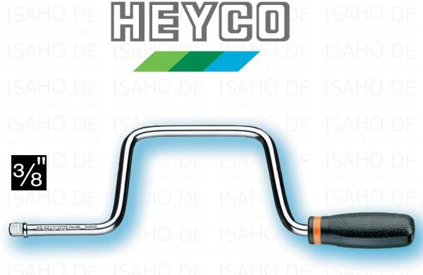 Kurbel mit 3/8 Zoll Abtrieb von Heyco - CrV verchromt, Made in Germany