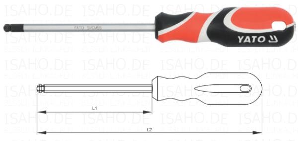 Sechskant Kugelkopf Schraubendreher 6 mm - SVCM55-Stahl, Softgriff, Yato