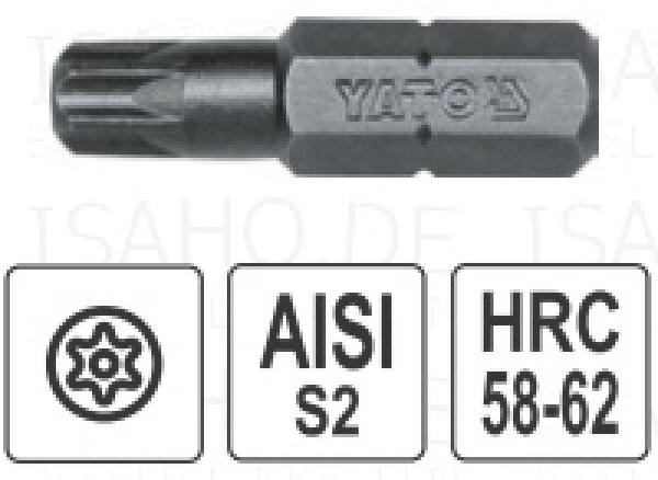 Bit TX 25 mit Bohrung - AISI S2, 25mm lang, von Yato