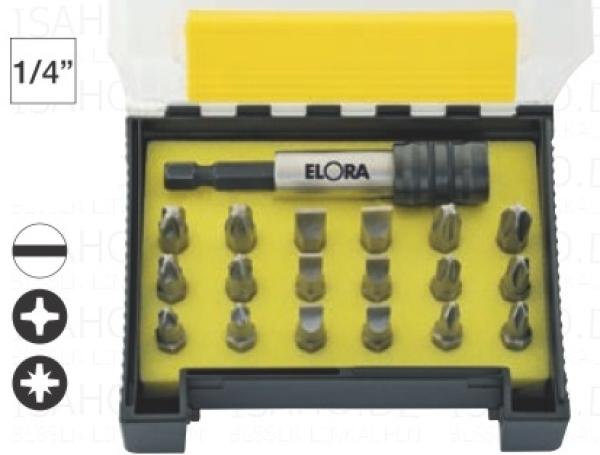 Stainless Bit-Box, magnetisch - 19-tlg., Elora 3452ST