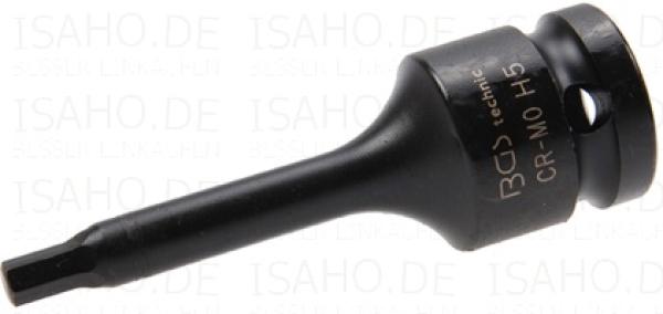 Kraft Bit-Einsatz 5 mm Sechskant auf 1/2 Zoll - Cr-Mo Stahl, BGS
