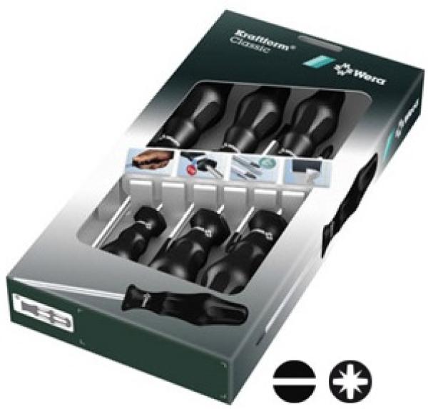 Schraubendreher-Satz PZ und Schlitz, 1734-55-6 - 6-teilig, WERA Kraftform Classic