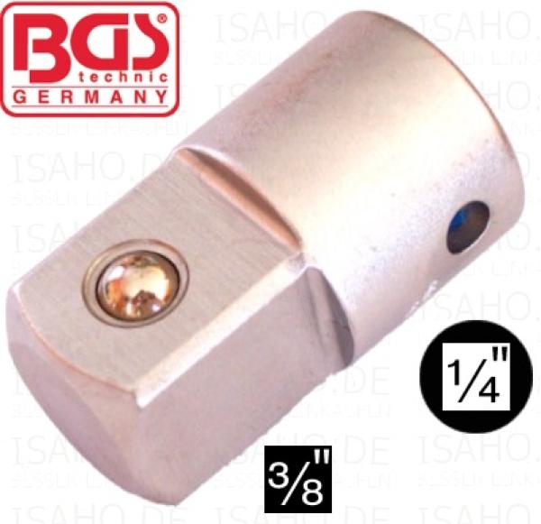 Adapter 1/4 Zoll innen auf 3/8 Zoll außen - Cr-V matt verchromt, von BGS