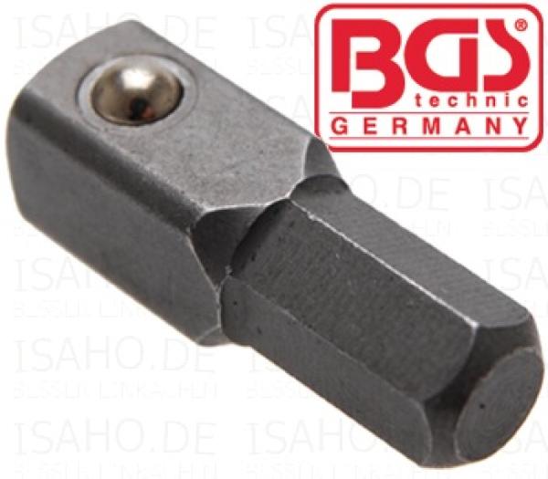 Adapter 5/16" Sechskant auf 3/8" Vierkant - Cr-V-Stahl, 30mm lang, von BGS