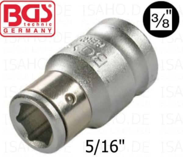 Bit Adapter 3/8 Zoll 4-kant auf 5/16 Zoll 6-kant - Kugelarretierung, BGS 292