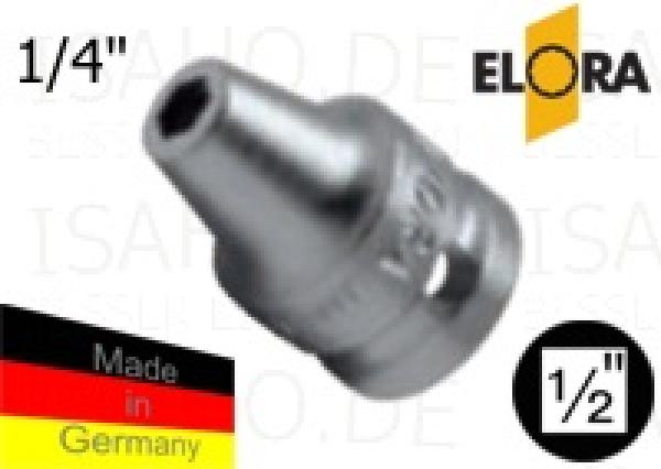 Kraft Impact Bit- Adapter 1/2 Zoll auf 1/4 Zoll - verchromt, DIN 7427, Elora 3300-1/4