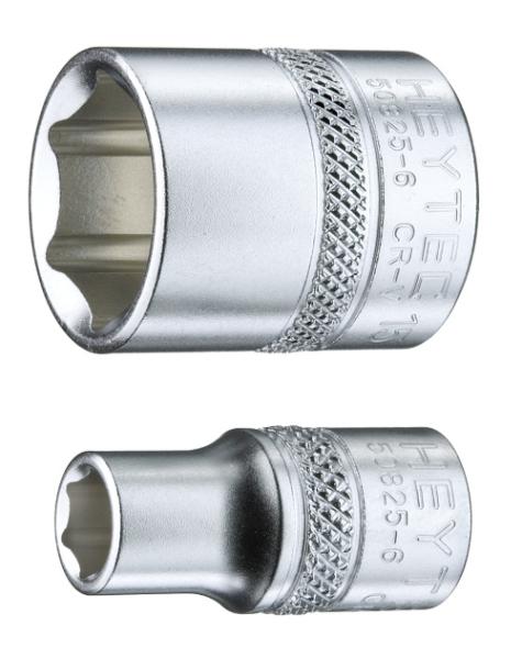 Steckschlüsseleinsatz Nuss 13 mm - 1/4 Antrieb - Cr-V verchromt, Sechskant, von Heytec