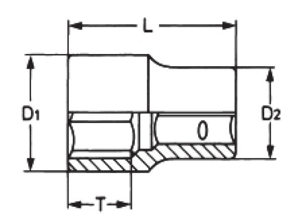 Steckschlüsseleinsatz Nuss 13 mm - 1/4 Antrieb - Cr-V verchromt, Sechskant, von Heytec