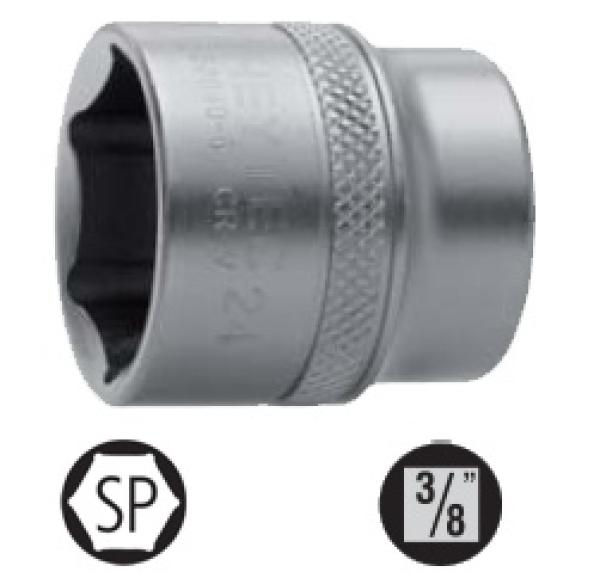 Steckschlüssel Stecknuss Einsatz 9 mm - 3/8 Zoll - Sechskant, Cr-V verchromt, von Heytec