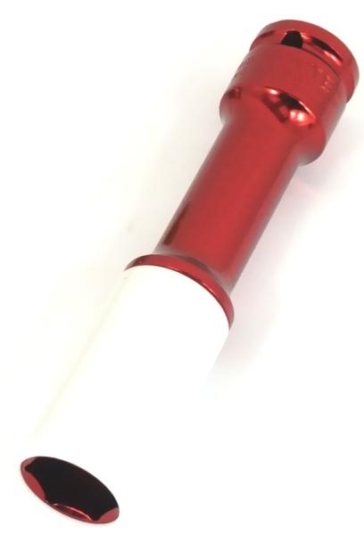 Heytec Kraft-Steckschlüssel 21 mm 1/2 Zoll Antrieb - mit Schutzhülse, 150 mm lang, in rot