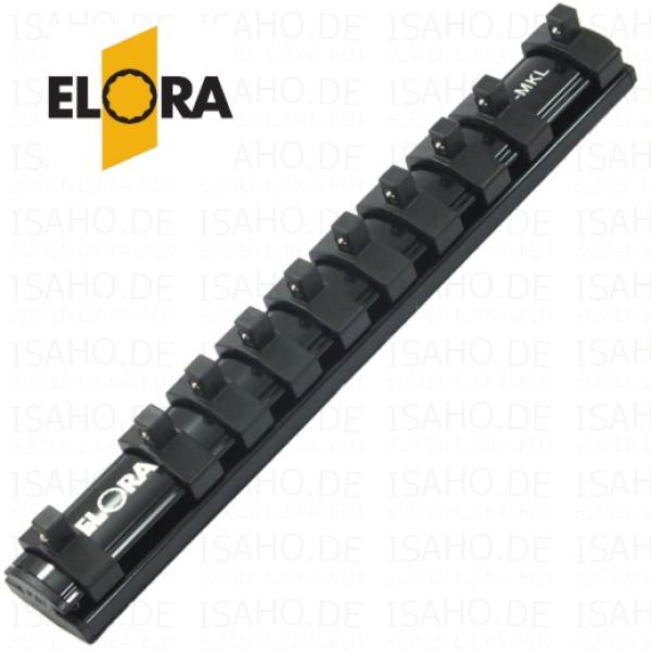 Elora magnetische Klemmleiste für 1/4 Zoll - Nüsse - schwarz, 11 verschiebbare Clips 1455-MKL