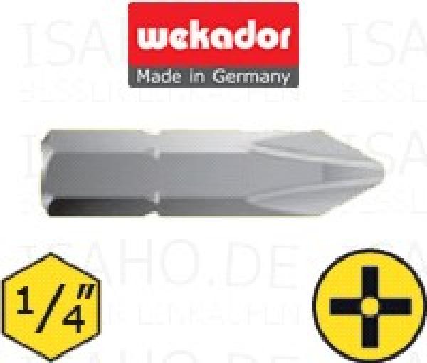 Bit PH 1 mit Bohrung - 25mm lang - Master-Bit, Wekador, Made in Germany