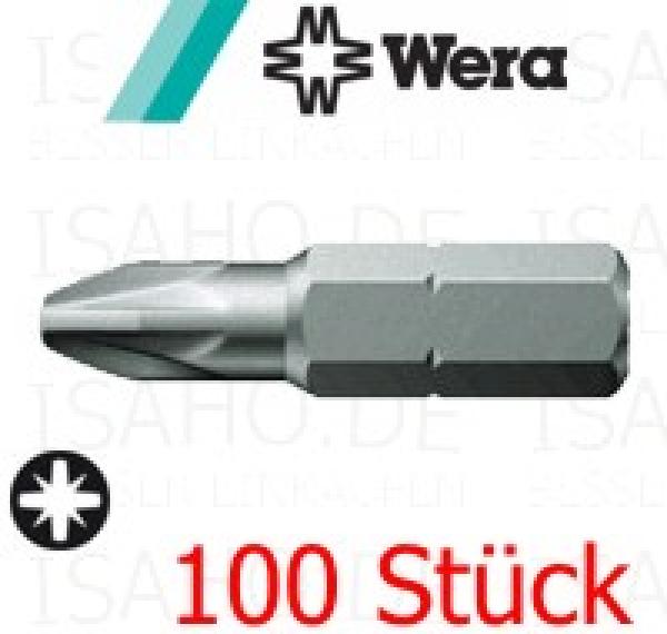 100 Stück Wera Bits PZ 2, 855/1 Z - DIY-Box, 25mm