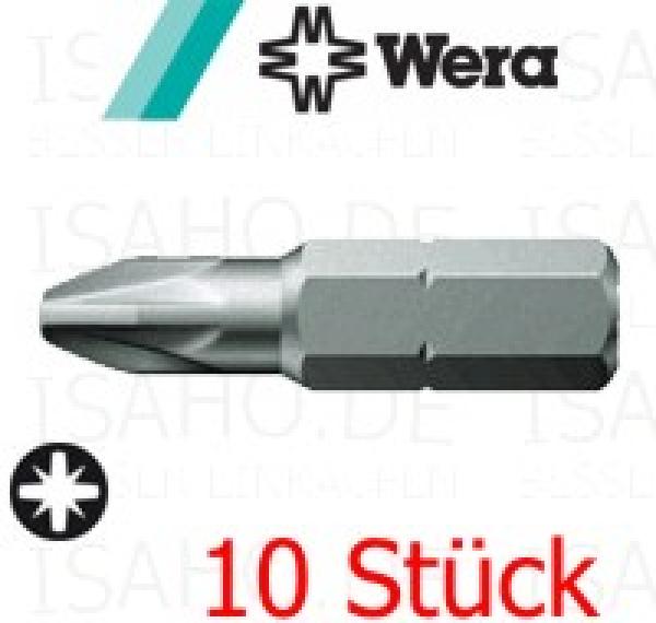 10 Stück Wera Bits PZ 2, 855/1 Z - DIN 5260-PZ, Iso 8764-PZ, 25mm