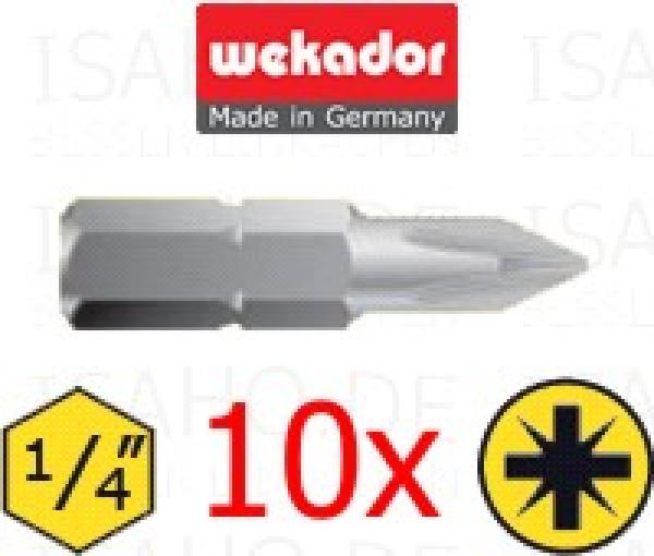 10 Stück Bit PZ 3 - 25mm lang - von Wekador, Made in Germany