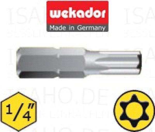 Bit TX 8 mit Bohrung - 25mm lang - Master-Bit, Wekador, Made in Germany