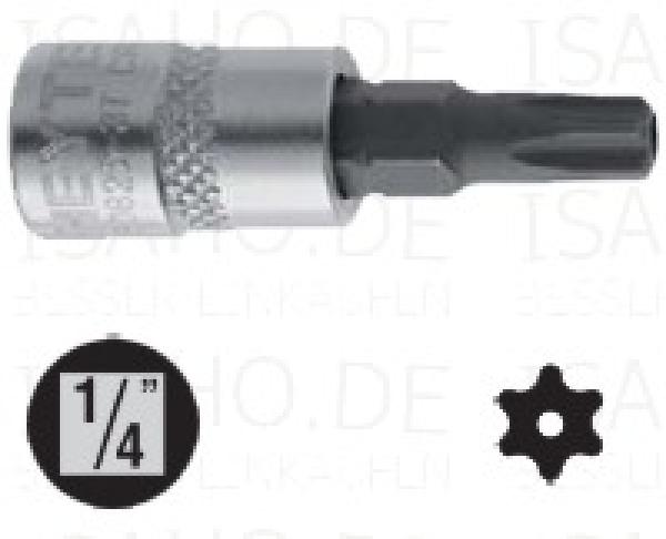 TX 10 oder TT10 Einsatz Stecknuss mit Bohrung 1/4" - Länge 37mm, von Heytec
