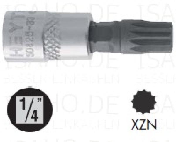 XZN Vielzahn M8 Einsatz Bit-Stecknuss 1/4 Zoll - Länge 36mm, von Heytec