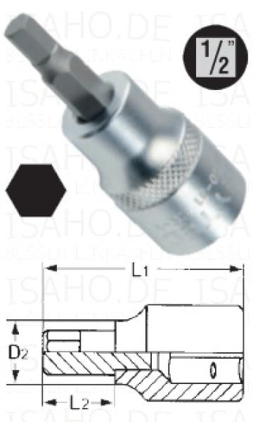 10mm Sechskant Einsatz Bit Stecknuss 1/2" - von Heytec