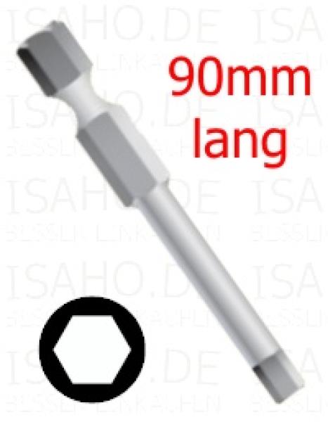 Sechskant Bit SW 6 mm 90mm lang von Wekador - Master-Bit Qualität, Made in Germany