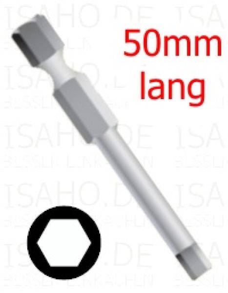 Sechskant Bit SW 6 mm 50mm lang von Wekador - Master-Bit Qualität, Made in Germany