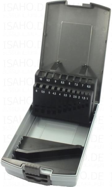 RoseBox leer für Bohrer 1 - 10 mm DIN 338 - grau, 19 Leerplätze beschriftet