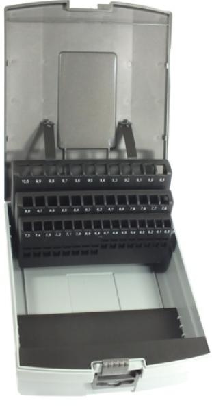 RoseBox leer für Bohrer 6 - 10 mm DIN 338 - 41 Leerplätze beschriftet, grau