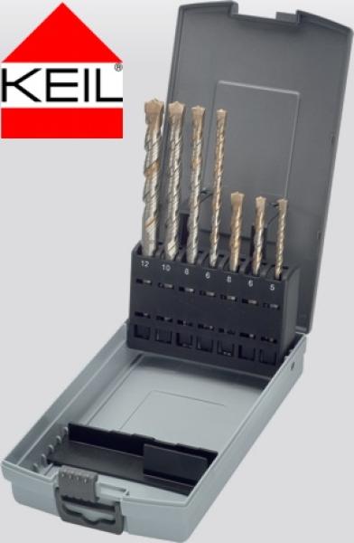 SDS-plus Bohrerset Turbokeil 5 - 12 mm - 7-teilig in Rosebox, von Keil SDS-plus Bohrerset Turbokeil 5 - 12 mm - 7-teilig in Rosebox, von Keil
