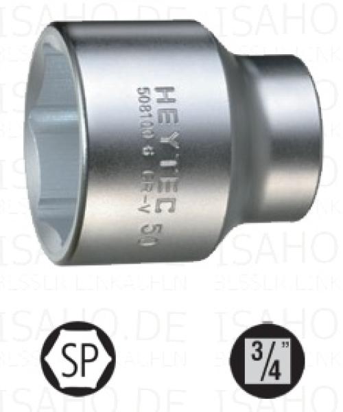 Steckschlüssel-Einsatz 38 mm auf 3/4 Zoll - sechskant, von Heytec