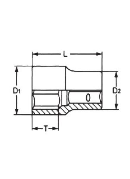 Steckschlüssel-Einsatz 38 mm auf 3/4 Zoll - sechskant, von Heytec
