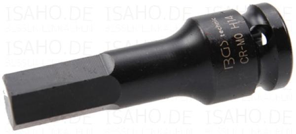 Kraft Bit-Einsatz 14 mm Sechskant auf 1/2 Zoll - Cr-Mo Stahl, BGS