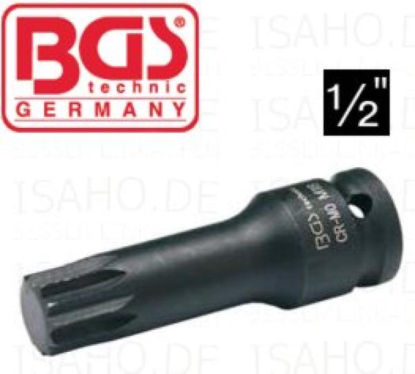 Kraft Bit-Einsatz XZN Vielzahn M5 auf 1/2 Zoll - 78mm lang, Cr-Mo Stahl, BGS
