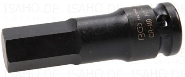 Kraft Bit-Einsatz 17 mm Sechskant auf 1/2 Zoll - Cr-Mo Stahl, BGS