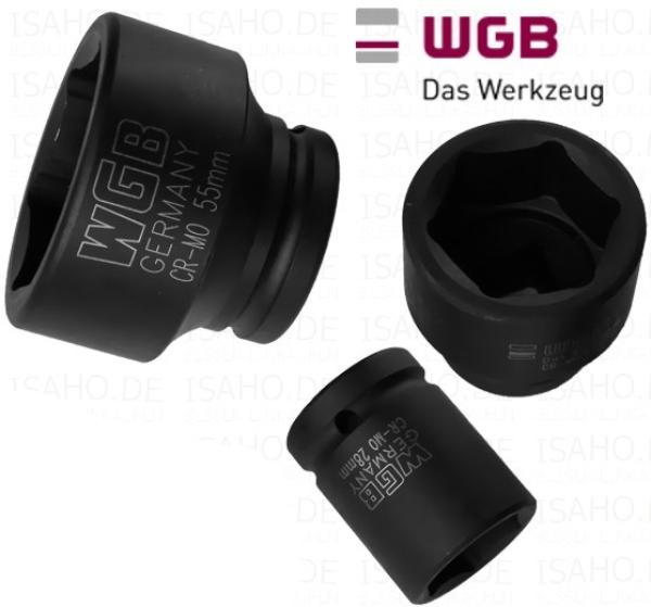 WGB Kraft- Steckschlüssel 35 mm auf 3/4 Zoll - sechskant, Spezialstahl, DIN 3129