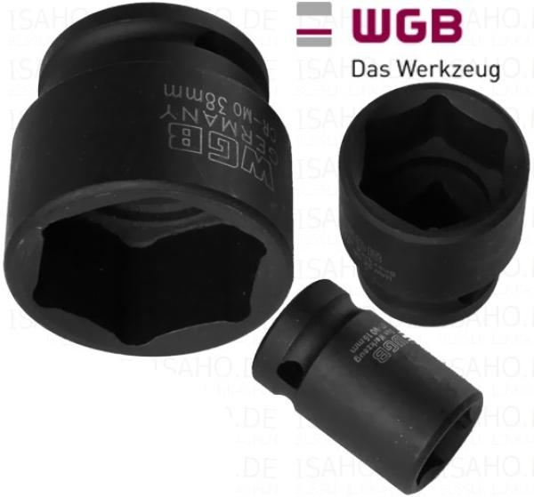 WGB Kraft- Steckschlüssel 25 mm auf 1/2 Zoll - sechskant, Spezialstahl, DIN 3129