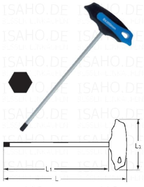Quergriff Sechskant Schraubendreher 5mm x 150 - 150mm Klingenlänge, von Heytec