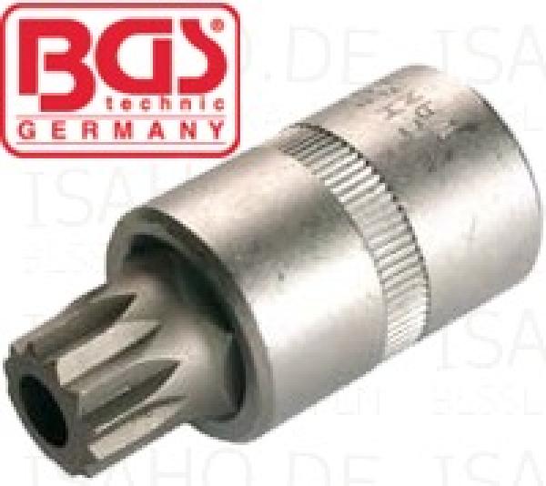 XZN Vielzahn M16 Einsatz Bit-Stecknuss 1/2" - Länge 56mm, mit Bohrung, von BGS