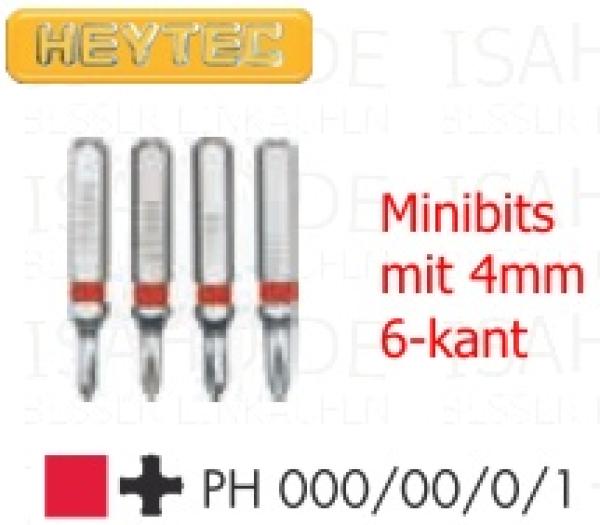 Feinmechaniker Minibit- Satz PH - 4mm Antrieb, 4-teilig, von Heytec