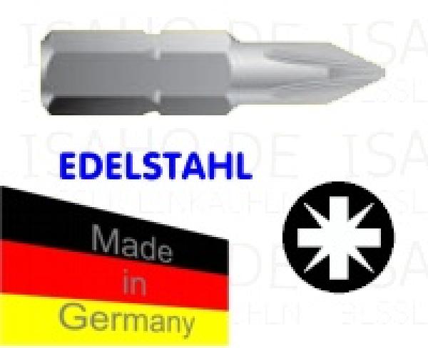 Bit PZ 2 Edelstahl -  25mm - Wekador Master-Bit-INOX, Made in Germany