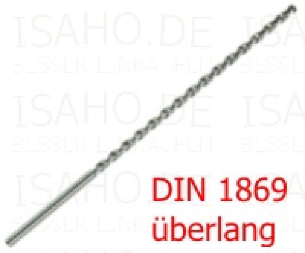 Ø 3,3 mm HSS Spiralbohrer DIN 1869 - 155 mm lang - Reihe 1, geschliffen
