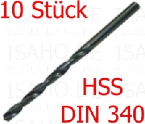 10 Stück Ø 3,6 mm HSS DIN 340 Spiralbohrer - schwarz, rollgewalzt