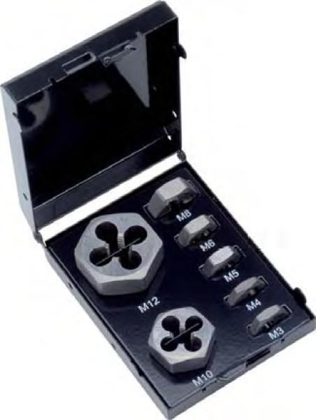 HSS Schneidmutter- Satz M3 bis M12 - Völkel 49520 - 7-tlg. in Kassette