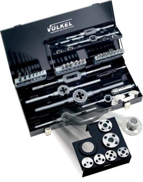 HSS Gewindeschneider- Satz M3 bis M12 Völkel 49106 - in Metall-Kassette, DIN-Ausführung