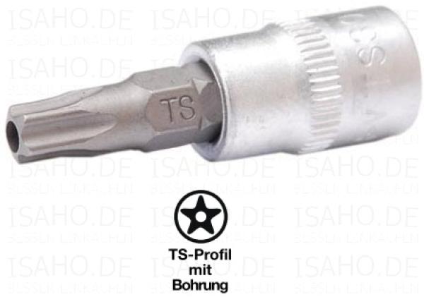 TS 15 5-Stern Einsatz Stecknuss mit Bohrung - 1/4 Zoll-Antrieb, BGS